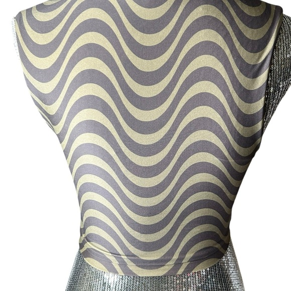 Free People Acacia costa swim surf top stripe pattern Small brown - Picture 2 of 5